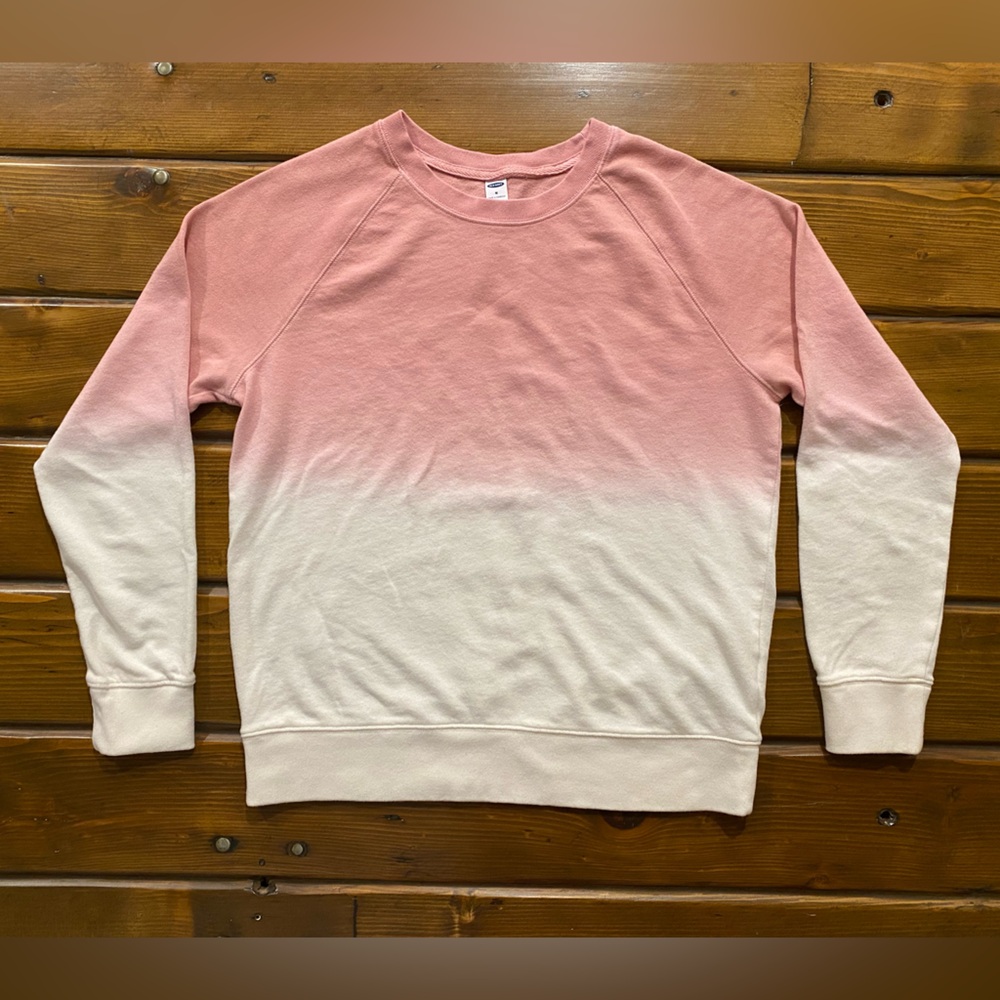 Old Navy pink dip dye ombré crewneck sweatshirt